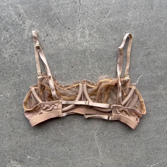 GOOSEBERRY INTIMATES TAN BALCONETTE BRA SZ M - Picture 2 of 4